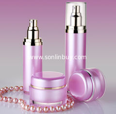 China 15ml 30ml 50ml 100ml 120ml Hot Pink Acrylic Lotion Pump Cosmetic Packaging Bottles Jars supplier
