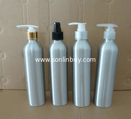 China 300ml cosmetics aluminium bottle, lotion pump aluminium bottle, essence aluminium bottle supplier