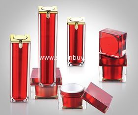 China 15ml 30ml 50ml Acrylic Square Airless Pump Bottles, Square Acrylic Cream Jars supplier
