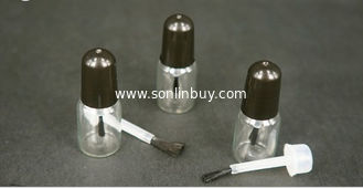 China Factory Direct Sale Black 3ml High White Glass Nail polish Bottle with brush supplier