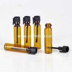 China Spot supply 1ml dark brown glass bottles for essential oil packing, amber glass test sample perfume vials supplier