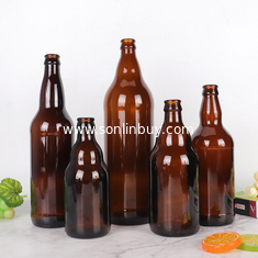 China Hotsale 330ml 500ml 650ml 1000ml high quality liquor drink gin whiskey wine beer brown amber glass bottles supplier