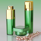 Golden Pump Acrylic Lotion Bottles Jars, Green Square Acrylic Cosmetic Package Bottle Jars