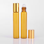 10ml  Amber Essential Oil Glass Roll On Bottle With Silver or Gold Cap and Metal Roller
