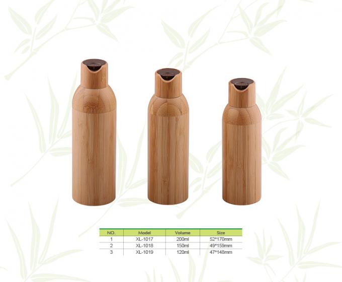Plastic cosmetic packaging in bamboo, Bamboo plastic cosmetic bottles