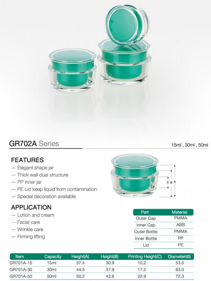 ECO-Friendly green cosmetics plastic pp cream jar with different size