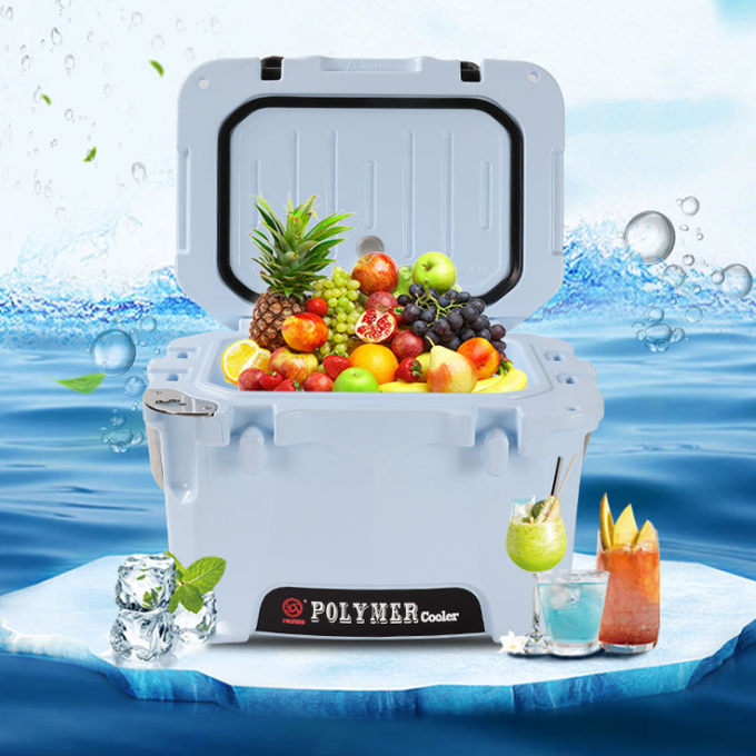 10L Rotomolded Blue Hard Shell Cooler with Bottle Opener,ruler marking