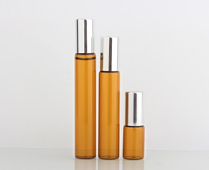 Manufacturers Stock 3ml 5ml 10ml Aluminum Cover Brown Amber Roll-On Glass Essential Oil Bottle