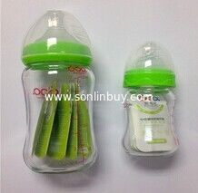 China Borosilicate Glass baby feeding bottle supplier