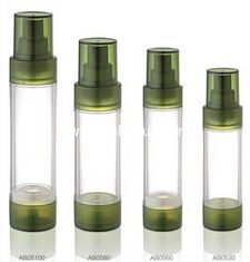 China Empty Green Airless Pump Bottle 15ml 20ml 30ml Plastic Transparent Lotion Acrylic Bottles supplier
