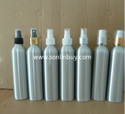 China 300ml aluminium bottles with hot stamping caps, plastic spray pump aluminium bottles supplier