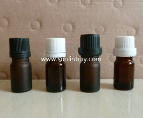 China 5ml brown amber frosting essential oil glass bottles, dark glass vial with plastic cap supplier
