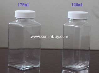 China Factory sale 120ml, 175ml PET bottle, Transparent square plastic bottle, Clear PET bottle supplier