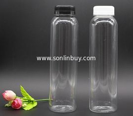 China Clear Round 400ml PET empty water juice beverage bottles with screw cap supplier