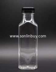 China Super Quality Square Clear 350ml PET water juice beverage bottles, clear plastic bottles supplier
