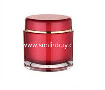 China 50g Red Round Acrylic Jar for Cosmetics Cream supplier