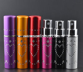 China 5ml embedded diamond aluminum spray perfume bottles, 5ml perfume glass bottles supplier