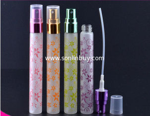 China 10ml butterfly frosting cosmetic packaging bottle Portable perfume glass tube bottles supplier