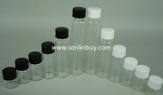 China 15ml perfume bottle tube, transparent screw glass vial with plastic cover supplier