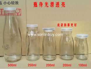 China 100ml 200ml 250ml 500ml fresh milk glass bottles juice glass jar food grade glass bottle package supplier
