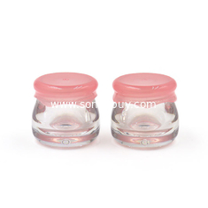 China 10g Acrylic ABS plastic cream jars Honey lip film cream jars Mushroom head cream jars sample 10g lip freeze cream jars supplier