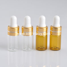 China 3ml clear glass glue dropper head essential oil packing bottle, 3ml amber small sample dropper bottle supplier