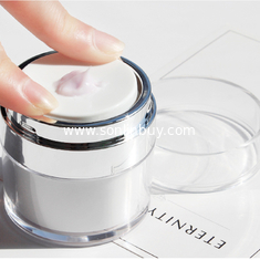 China 15g 30g 50g 100g Airless Acrylic Cream Jars face cream jars cosmetic packaging Plastic Cream Jars lotion Cream Jars supplier