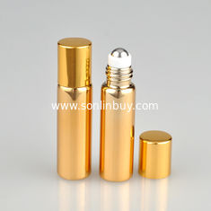 China 5ml Mini UV glass empty  roll on bottle with aluminium cap for cosmetics essential oil perfume package supplier