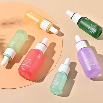 quality  10ml, 15ml, 30ml Essence Concentrate Glass Bottles Colorful double-layered ring cylindrical bottles thick-bottom cosmetic dropper glass bottles essential oil glass bottles factory