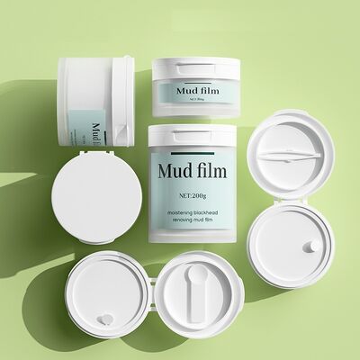 quality  50g 100g 120g Round Square PP Plastic Mask Jar with spoon tweezer Plastic Frosted face cream jar Facial Mask Cosmetic Cream Jars Cosmetic packaging plastic cream jar factory