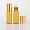 5ml amber glass roll on perfume eye cream oil package bottle with plastic steel roller for person care supplier