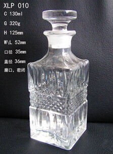 Square glass perfume bottles with crystal cover
