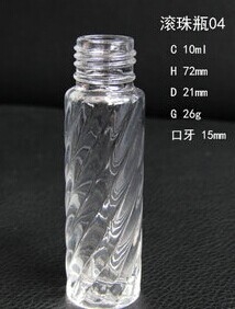 Thread transparent roll-on glass perfume bottles