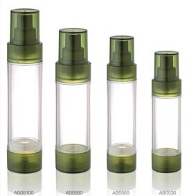 Empty Green Airless Pump Bottle 15ml 20ml 30ml Plastic Transparent Lotion Acrylic Bottles