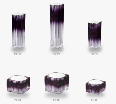 Crystal Acrylic Cosmetic Airless Pump Bottle, Square Airless Bottle Jars for Lotion Cream
