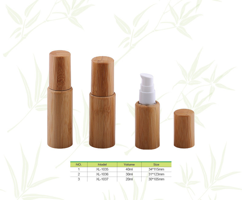 20ml/30ml/40ml Empty bamboo cosmetic bottles, bamboo lotion pump bottles