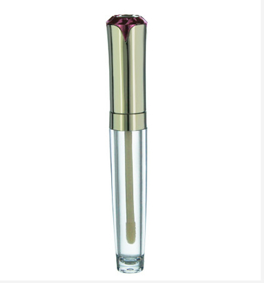 Plastic lip gloss tube with diamond flower heads, Plastic lip gloss tube for cosmetic