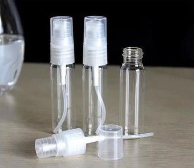 3ml/5ml/10ml Tester Glass Perfume bottle with plastic sprayer, vial glass perfume bottles