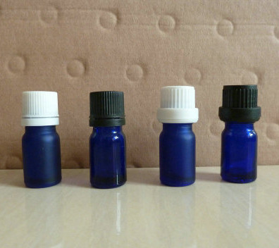 5ml Blue frosting essential oil glass bottles, blue glass vials with anti-theft caps