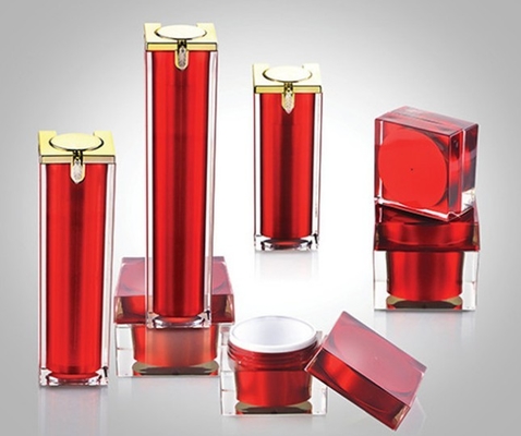 15ml 30ml 50ml Acrylic Square Airless Pump Bottles, Square Acrylic Cream Jars