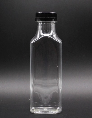 Super Quality Square Clear 350ml PET water juice beverage bottles, clear plastic bottles