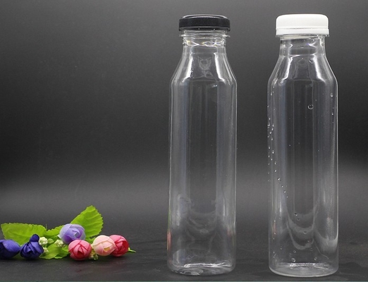 Custom-made 400ml round transparent PET beverage bottles