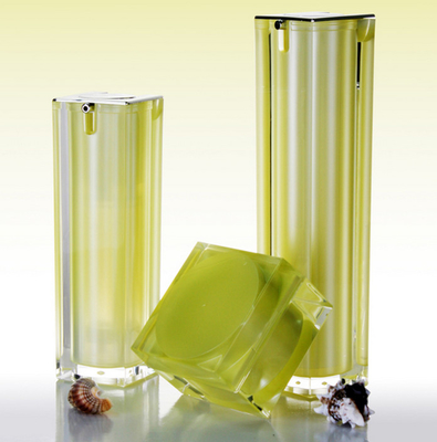 Crystal Acrylic Cosmetic Airless Pump Bottle, Square Airless Bottle Jars for Lotion Cream