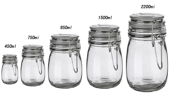 200ml to 2800ml Lead-free thickening glass sealing glass jar storage tank for food package