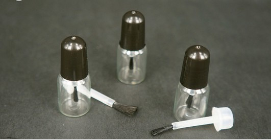 Factory Direct Sale Black 3ml High White Glass Nail polish Bottle with brush