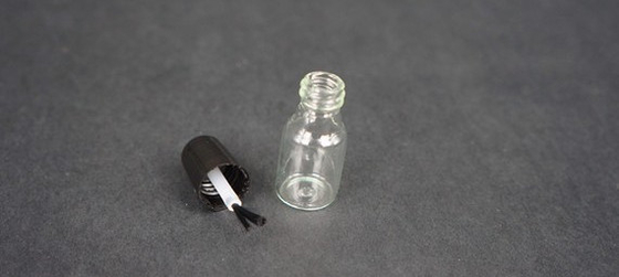 Factory Direct Sale Black 3ml High White Glass Nail polish Bottle with brush
