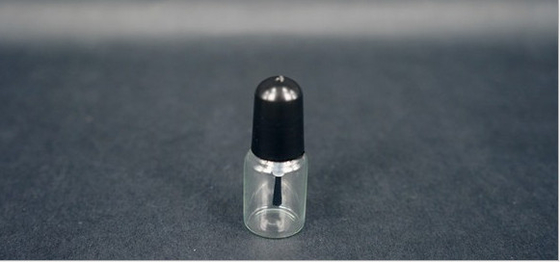 Factory Direct Sale Black 3ml High White Glass Nail polish Bottle with brush