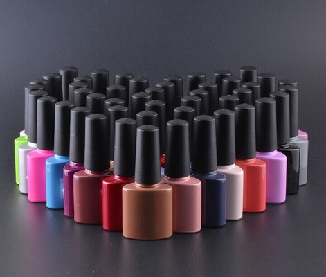 Colorful 7ml UV  high white grade glass Bottle with Rubber Cap for nail beauty