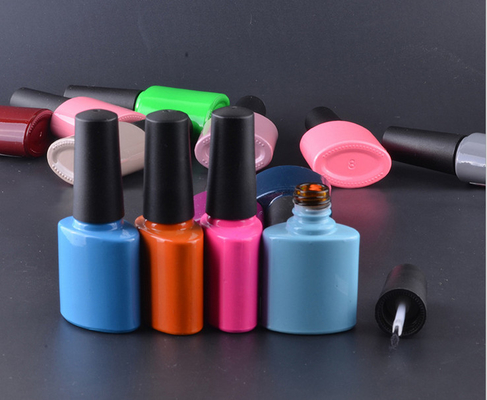 Colorful 7ml UV  high white grade glass Bottle with Rubber Cap for nail beauty