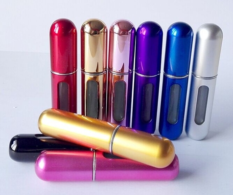 Wholesale Portable 5ml Aluminium perfume spray bottle Cosmetics glass Perfume bottles